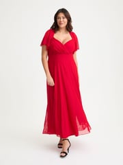 Scarlett & Jo Red Kemi Bright Bolero Wrap Bodice Maxi Gown - Image 1 of 1