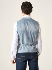 Skopes Blue Aspen Tailored Fit Single Breasted Puppytooth Check Waistcoat - Image 3 of 6