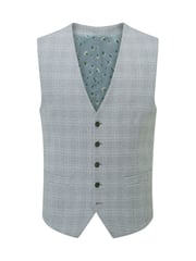 Skopes Blue Aspen Tailored Fit Single Breasted Puppytooth Check Waistcoat - Image 5 of 6