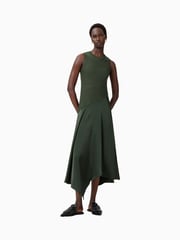 AllSaints Green Pia Satin Dress - Image 2 of 6
