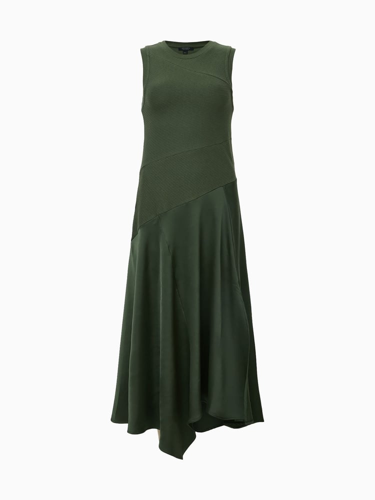 AllSaints Green Pia Satin Dress - Image 6 of 6