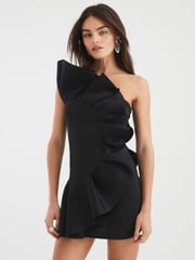 River Island Black 3D Scuba Foam Mini Dress - Image 1 of 4