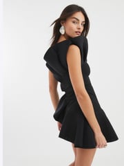 River Island Black 3D Scuba Foam Mini Dress - Image 2 of 4