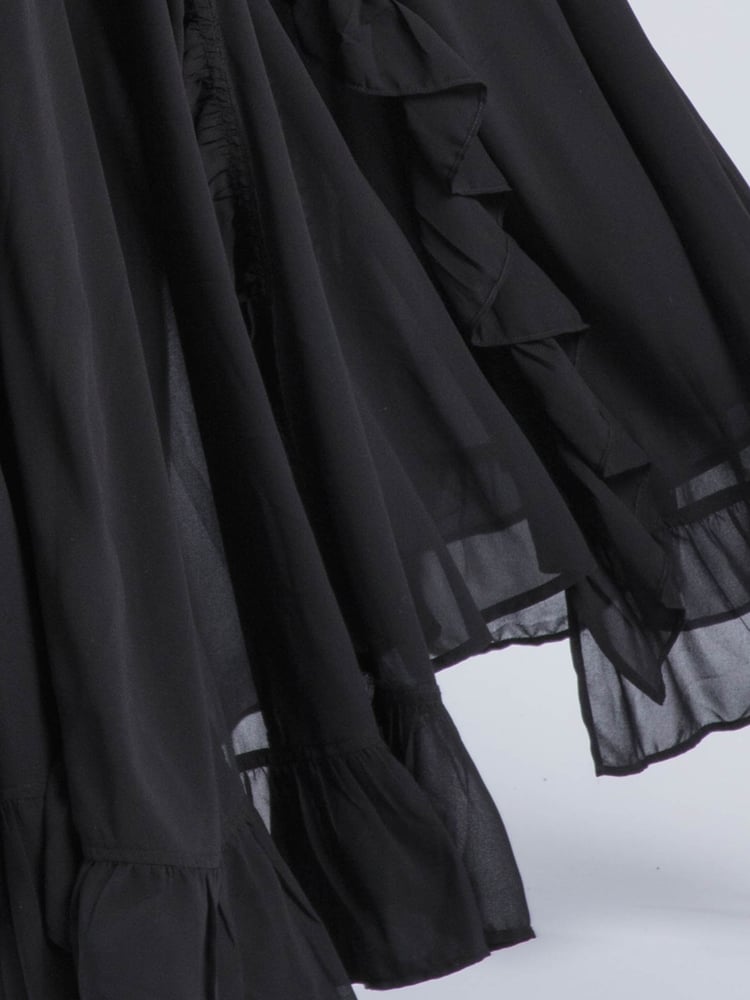 Religion Black 100% Cotton Kate Maxi Ruffle Dress With Spaghetti Straps - Image 2 of 6
