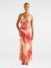 Forever New Red Poppy Ruffle Gown - Image 1 of 4