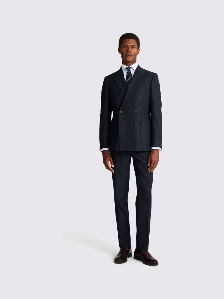 MOSS Blue Tailored Fit Slub Jacket - Image 1 of 4