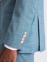 MOSS Blue Tailored Fit Slub Jacket - Image 4 of 4