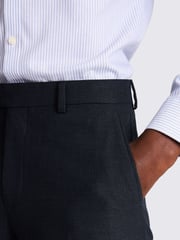 MOSS Blue Tailored Fit Slub Trousers - Image 3 of 3