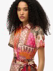 Superdry Pink Patchwork Mini Shirt Dress - Image 4 of 8