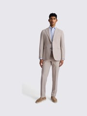 MOSS Natural Tailored Fit Oatmeal Seersucker Jacket - Image 3 of 4