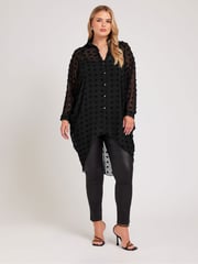 Yours Curve Black Snake Print Longline Batwing Sleeve Shirt - Image 2 of 5