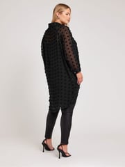 Yours Curve Black Snake Print Longline Batwing Sleeve Shirt - Image 3 of 5
