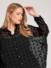 Yours Curve Black Snake Print Longline Batwing Sleeve Shirt - Image 4 of 5