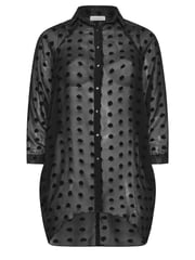 Yours Curve Black Snake Print Longline Batwing Sleeve Shirt - Image 5 of 5