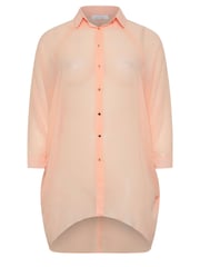 Yours Curve Pink Snake Print Longline Batwing Sleeve Shirt - Image 5 of 5