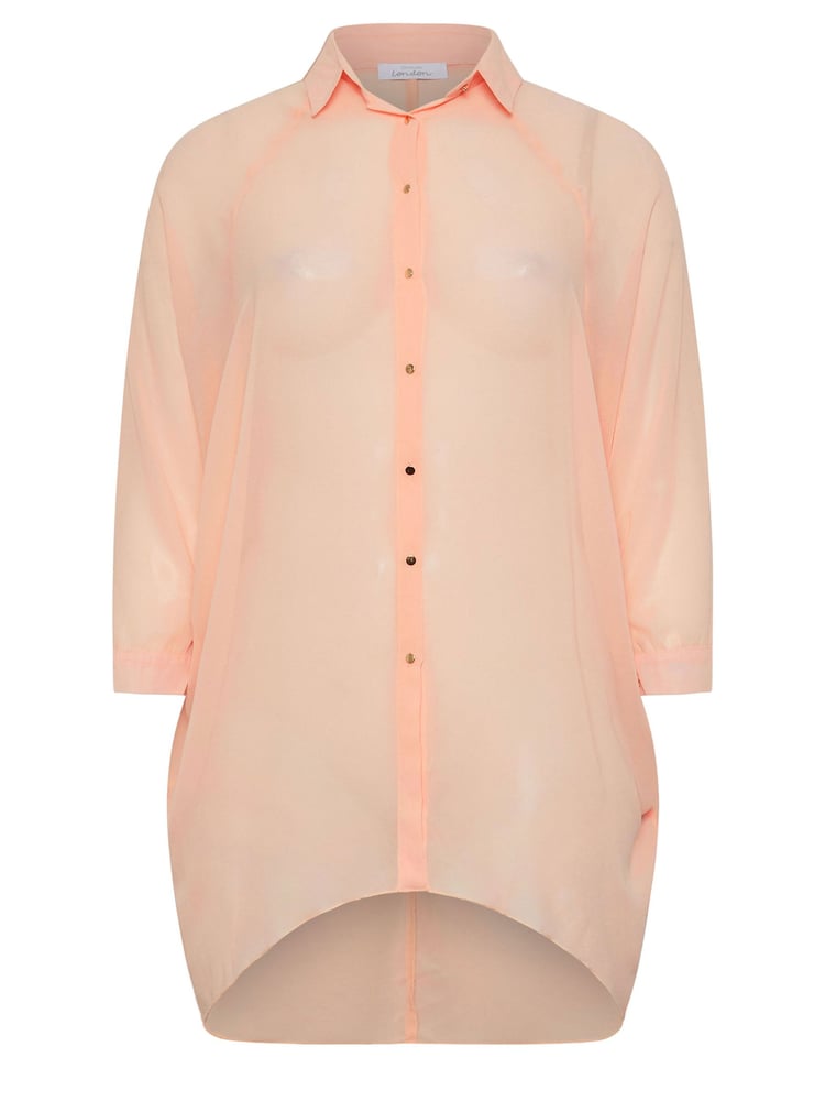 Yours Curve Pink Snake Print Longline Batwing Sleeve Shirt - Image 5 of 5